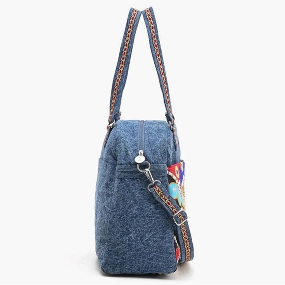 Vintage floral and denim tote!!! Adjustable straps!!! Quality!!! NWT!!! - Picture 3 of 6